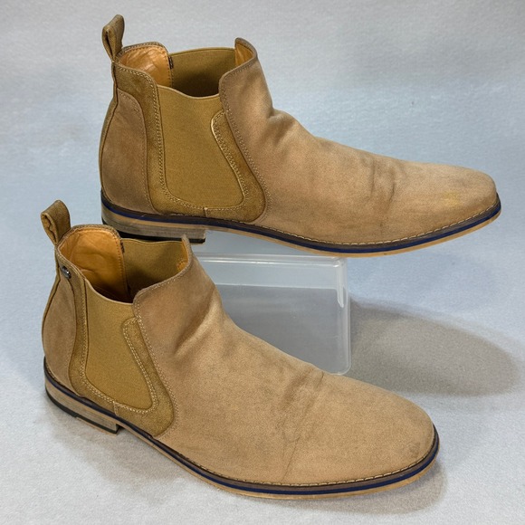 Robert Wayne Shayne Chelsea Dress Boots Tan Suede Style Men's 11 D Slip On - Picture 1 of 10